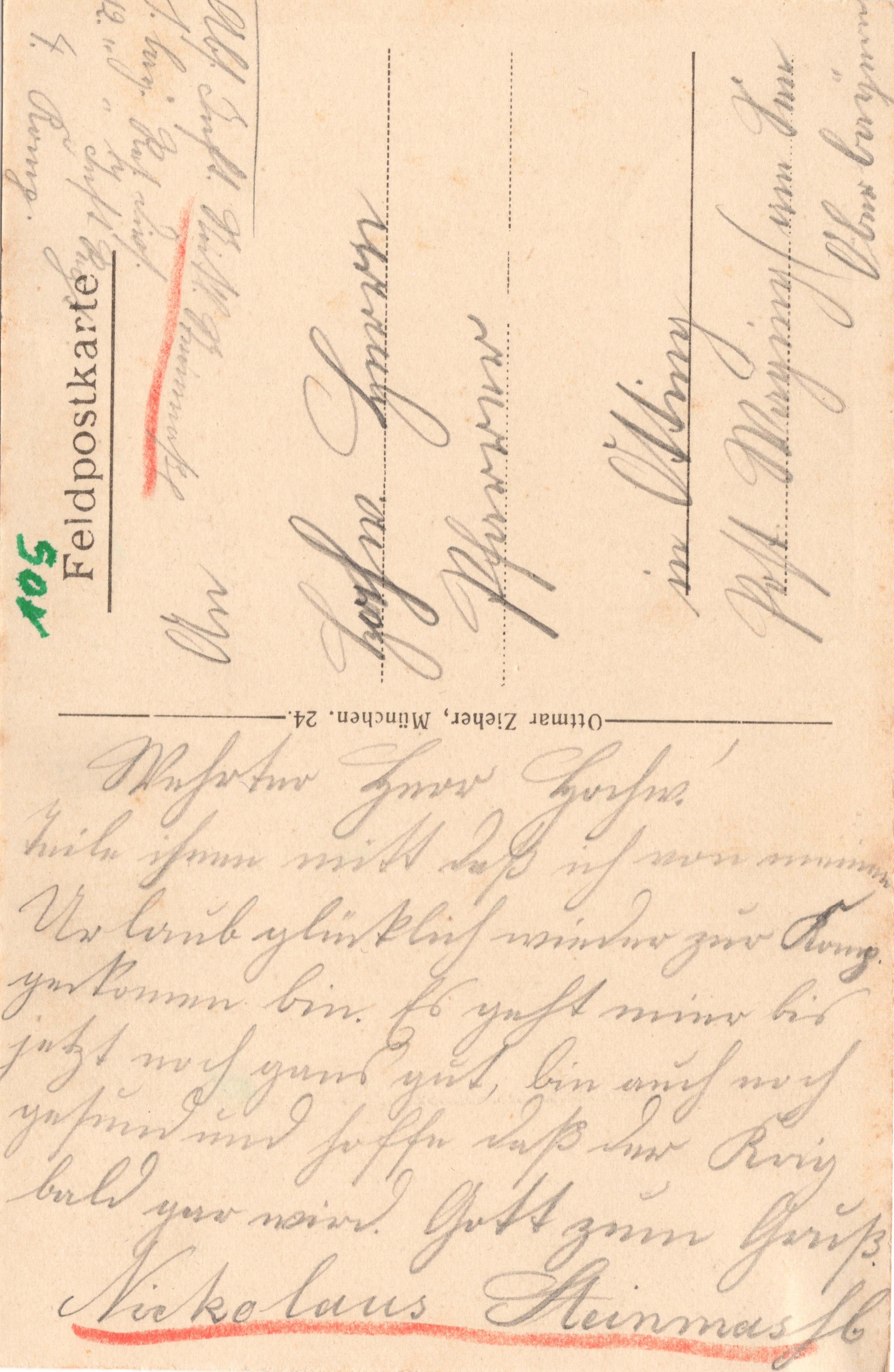 Scan der Schriftstück- Vorderseite © Katholische Pfarrkirchenstiftung St. Stephanus Otting