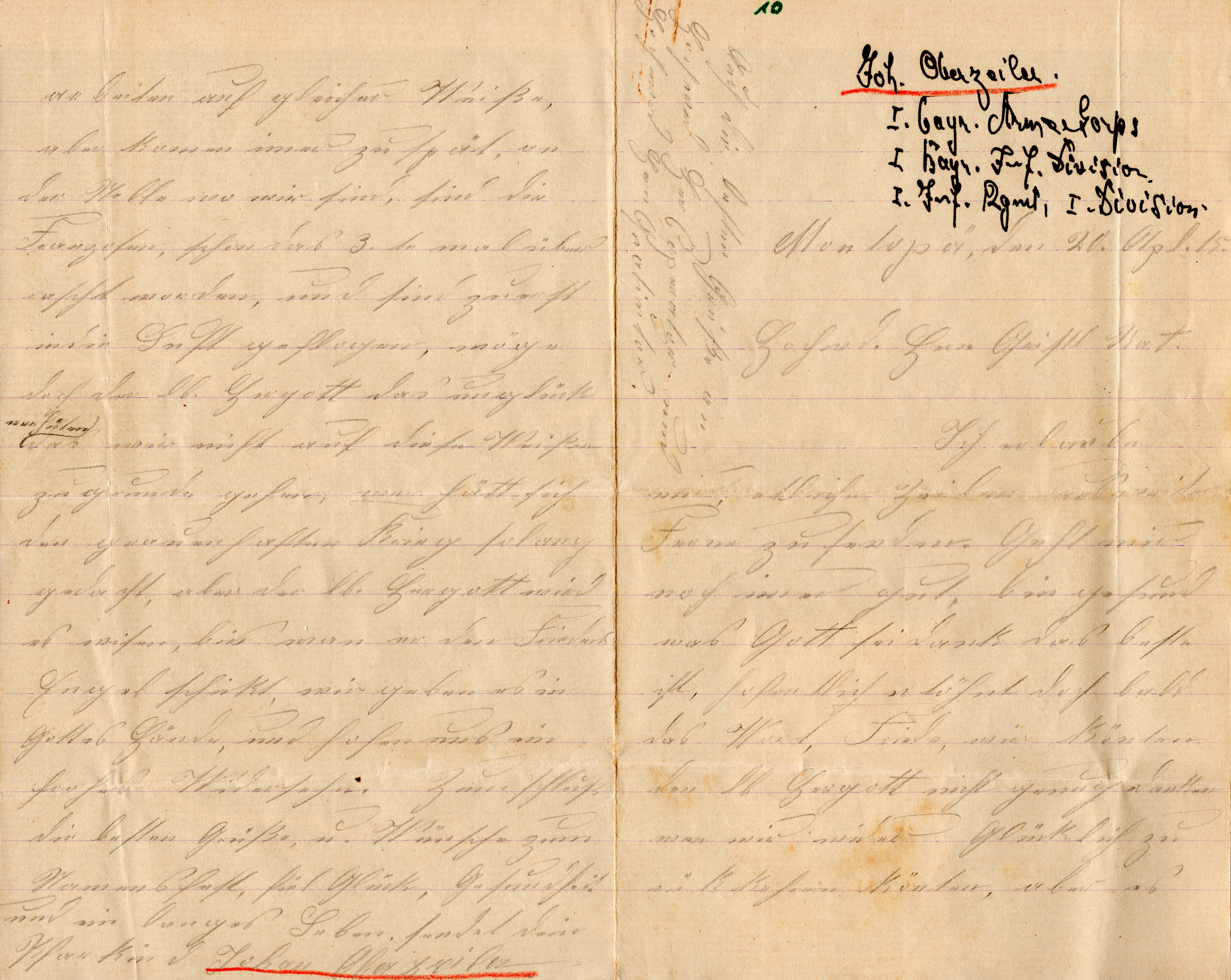 Scan der Schriftstück- Vorderseite © Katholische Pfarrkirchenstiftung St. Stephanus Otting