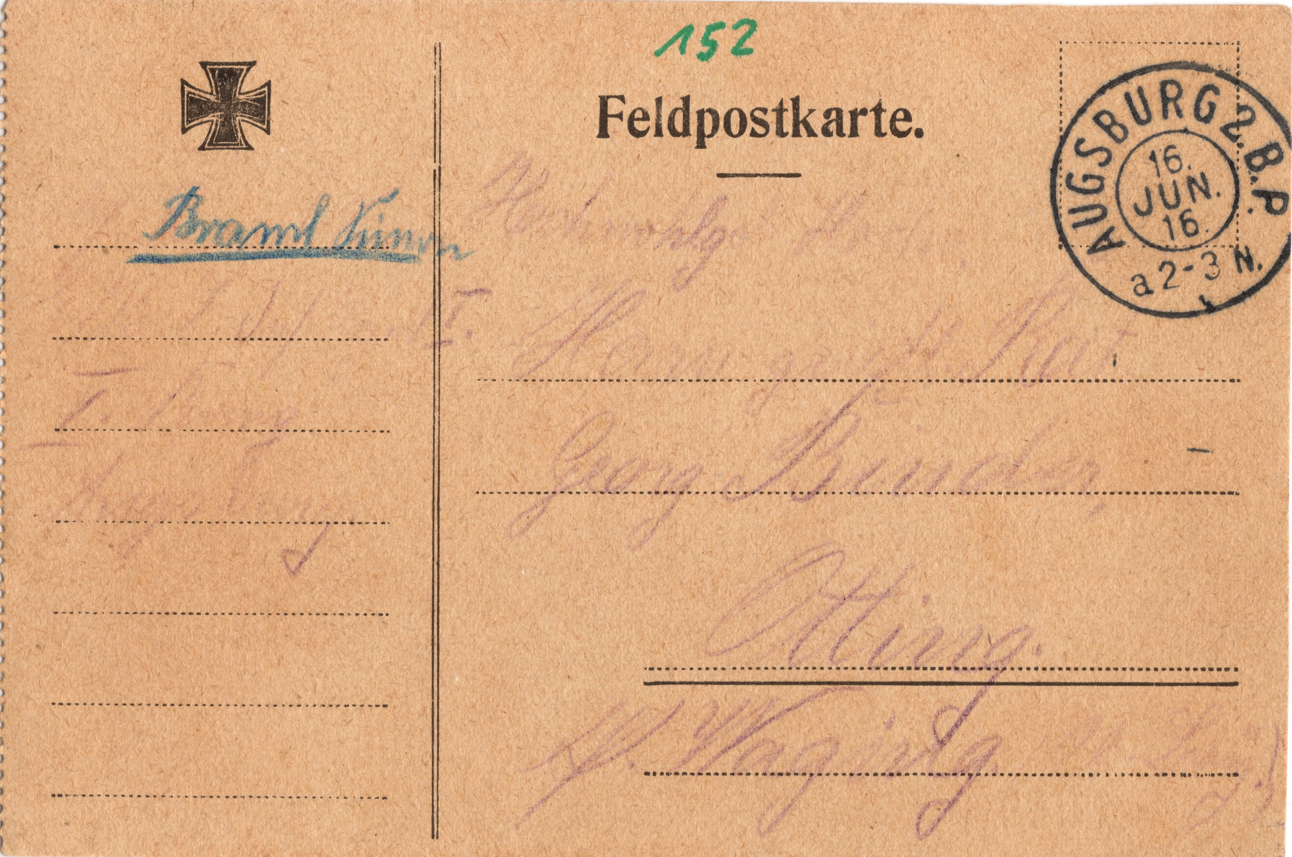 Scan der Schriftstück- Vorderseite © Katholische Pfarrkirchenstiftung St. Stephanus Otting