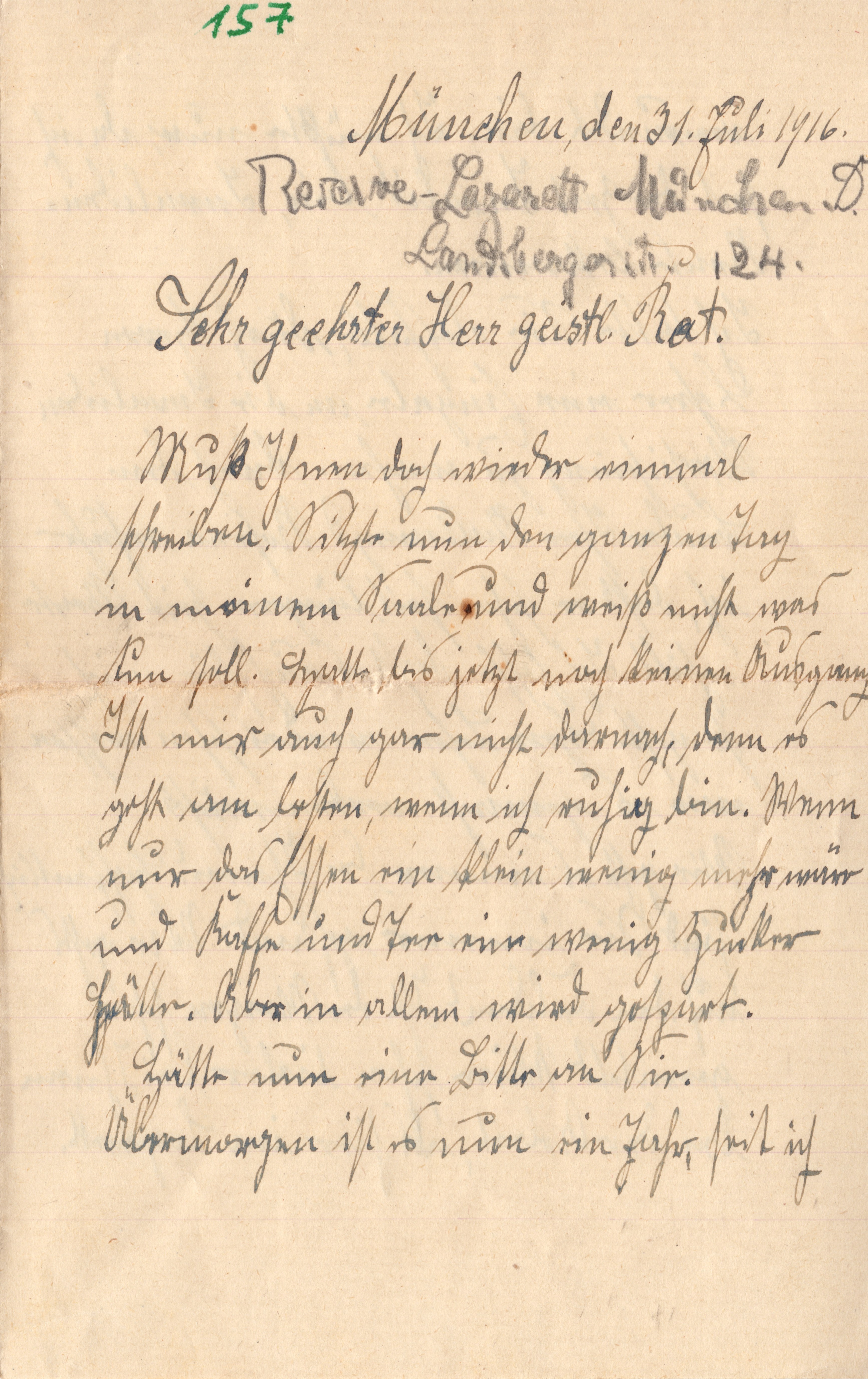 Scan der Schriftstück- Vorderseite © Katholische Pfarrkirchenstiftung St. Stephanus Otting