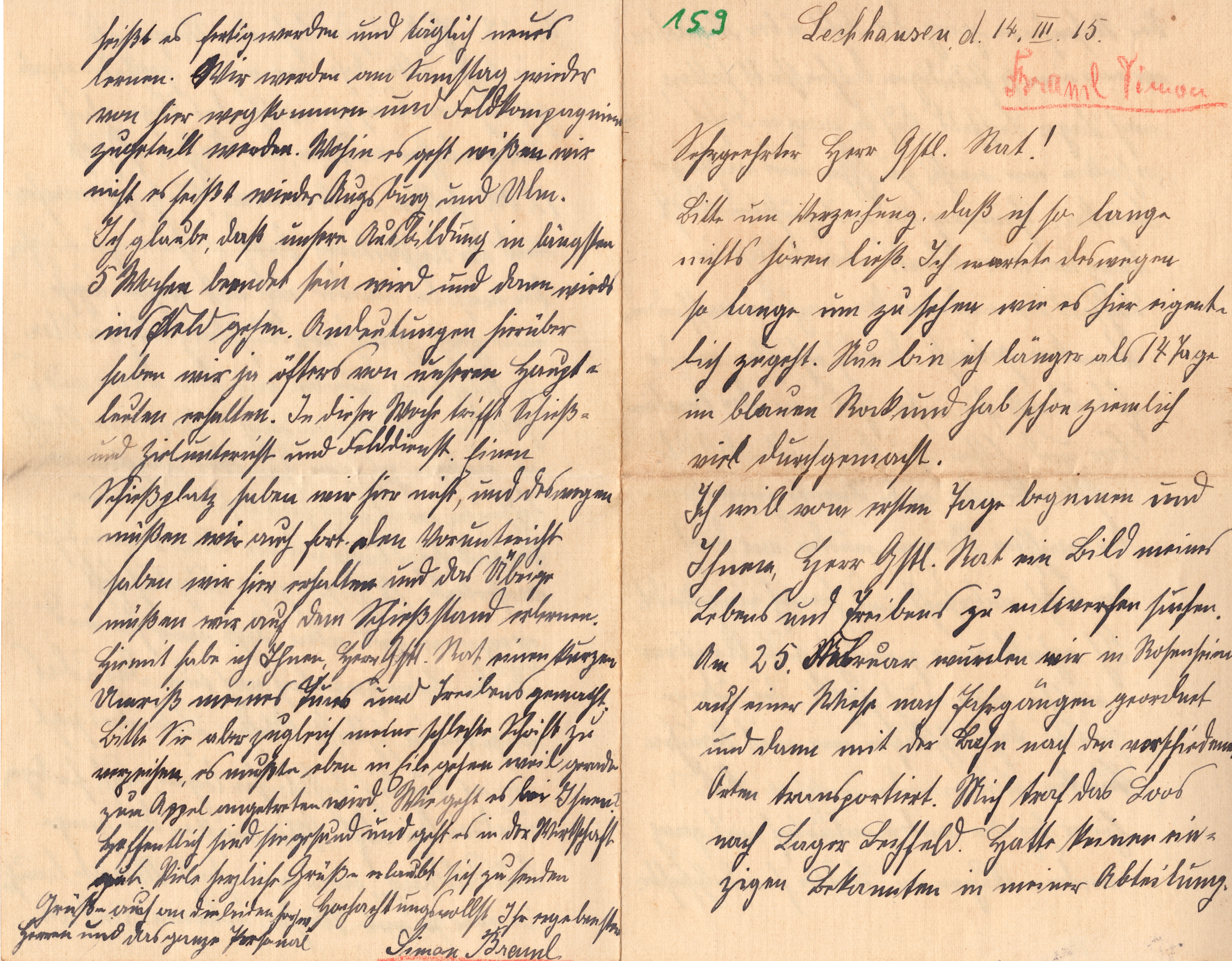 Scan der Schriftstück- Vorderseite © Katholische Pfarrkirchenstiftung St. Stephanus Otting