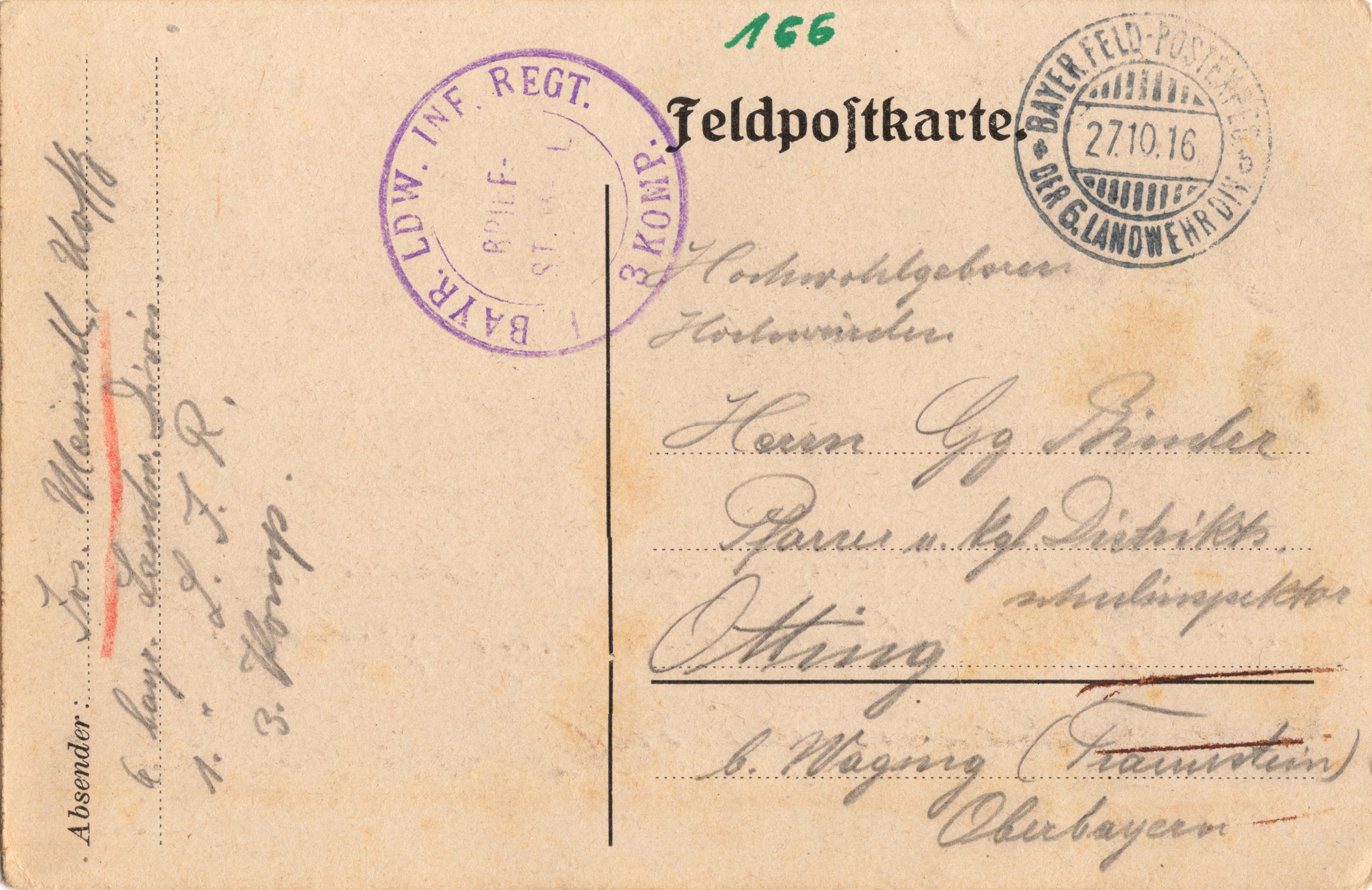Scan der Schriftstück- Vorderseite © Katholische Pfarrkirchenstiftung St. Stephanus Otting