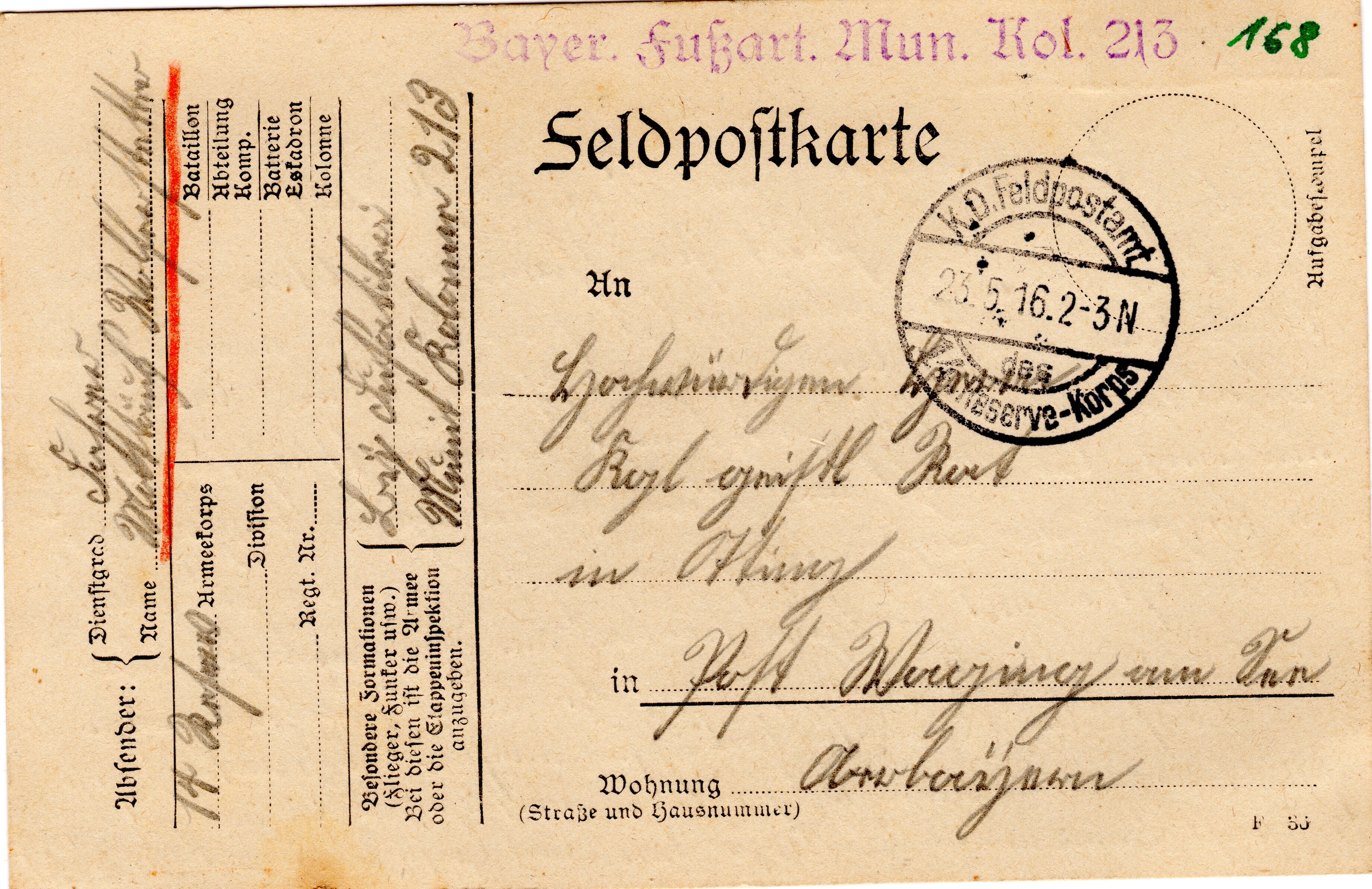 Scan der Schriftstück- Vorderseite © Katholische Pfarrkirchenstiftung St. Stephanus Otting