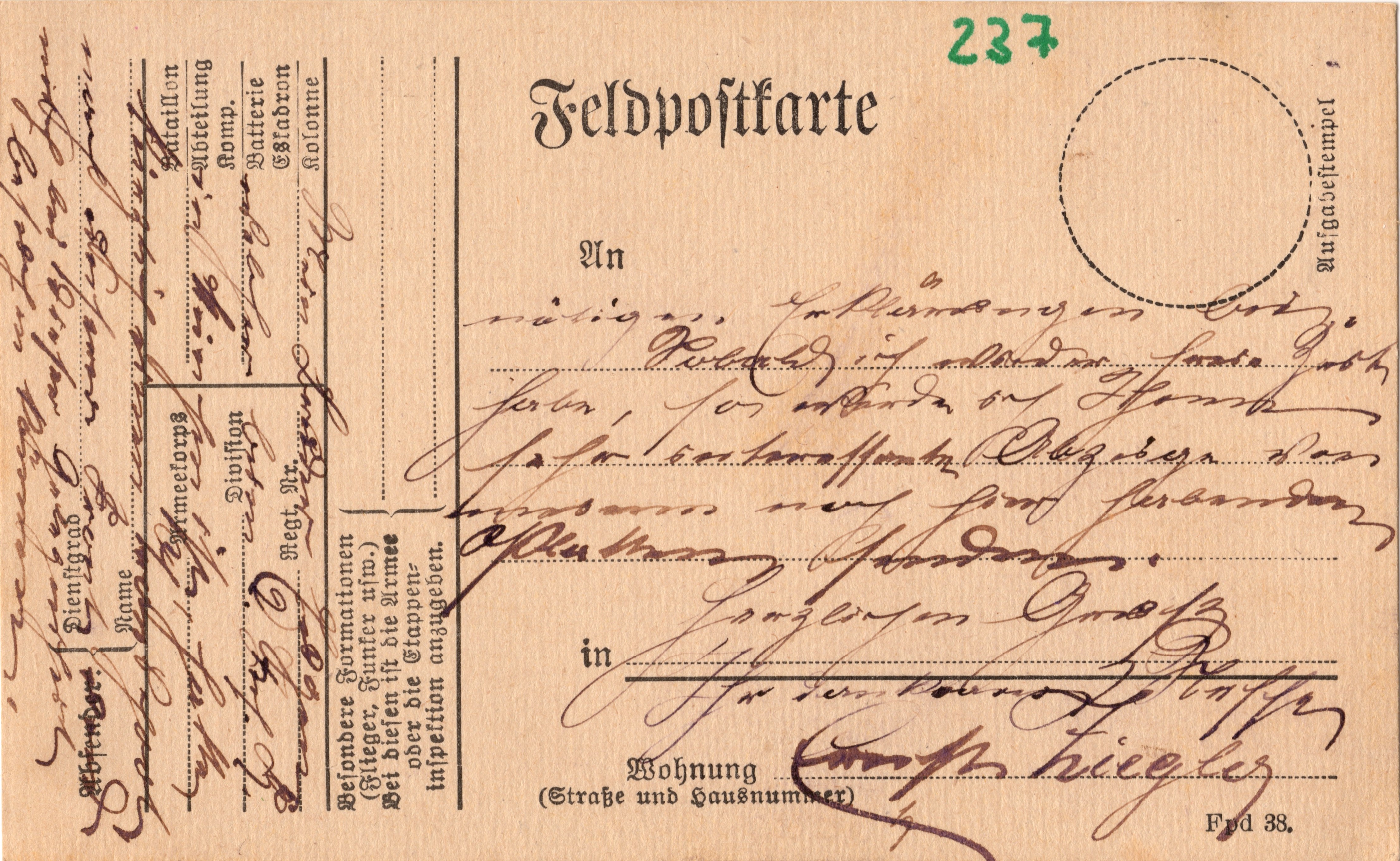 Scan der Schriftstück- Vorderseite © Katholische Pfarrkirchenstiftung St. Stephanus Otting