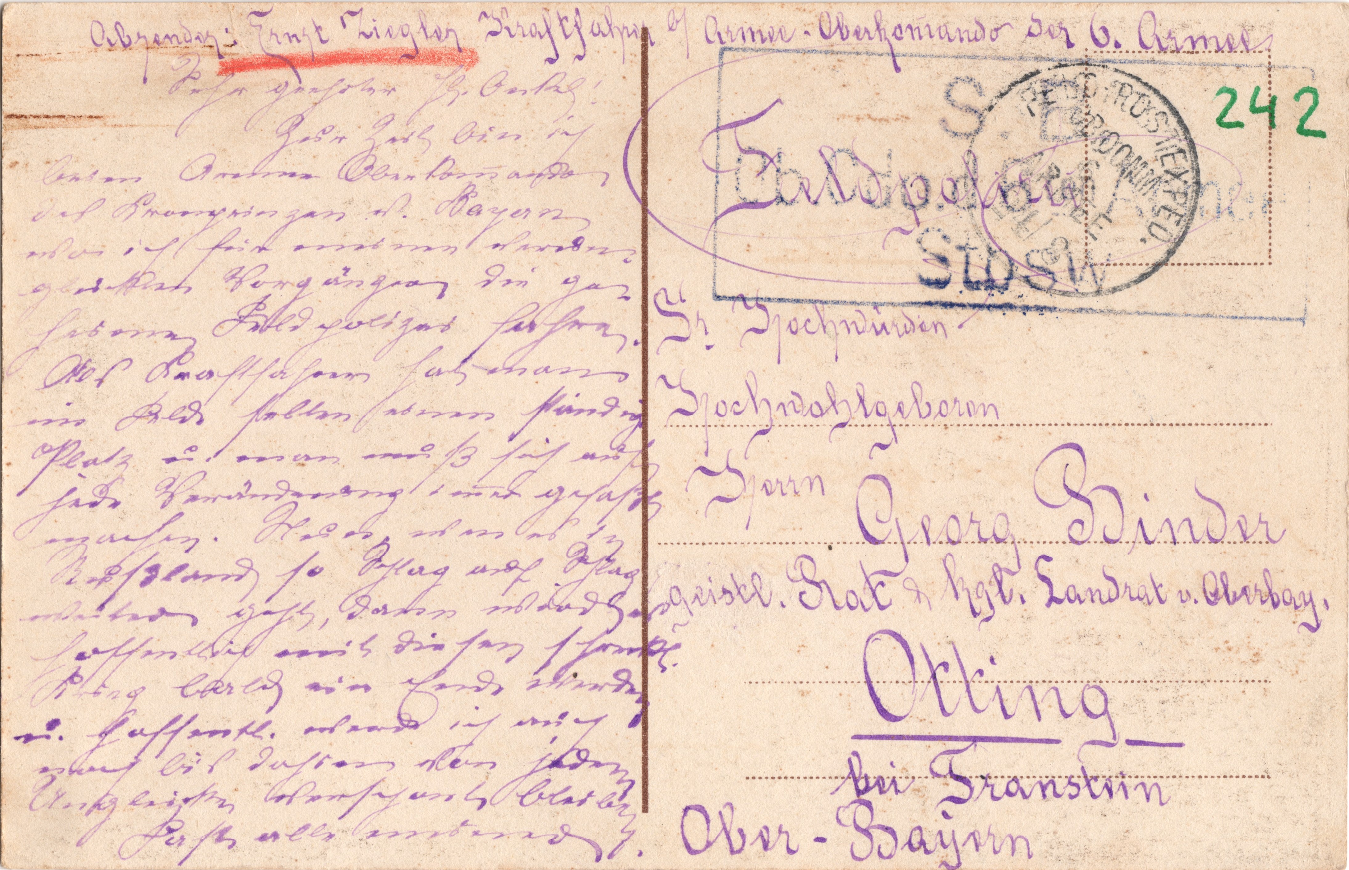 Scan der Schriftstück- Vorderseite © Katholische Pfarrkirchenstiftung St. Stephanus Otting