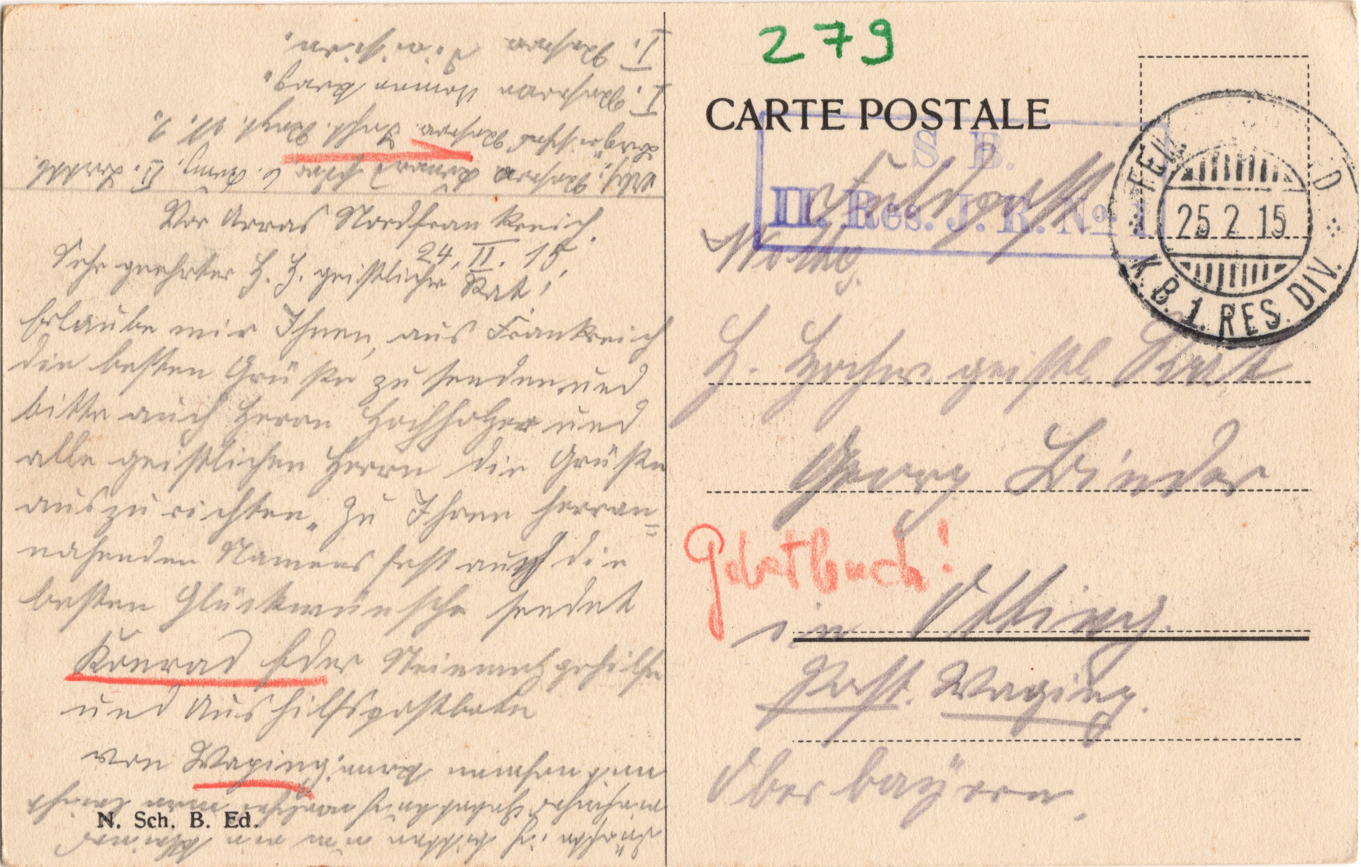 Scan der Schriftstück- Vorderseite © Katholische Pfarrkirchenstiftung St. Stephanus Otting