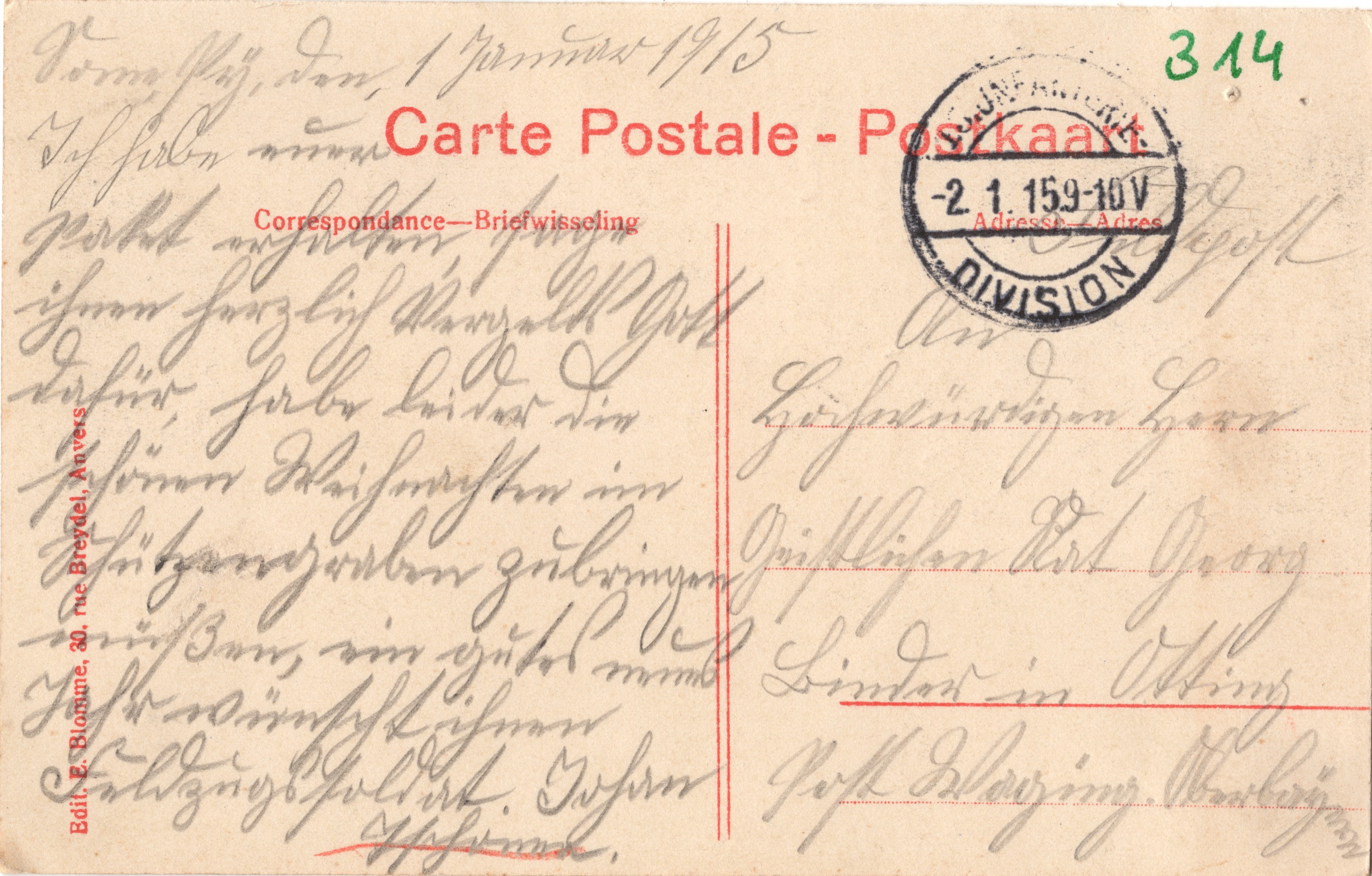 Scan der Schriftstück- Vorderseite © Katholische Pfarrkirchenstiftung St. Stephanus Otting