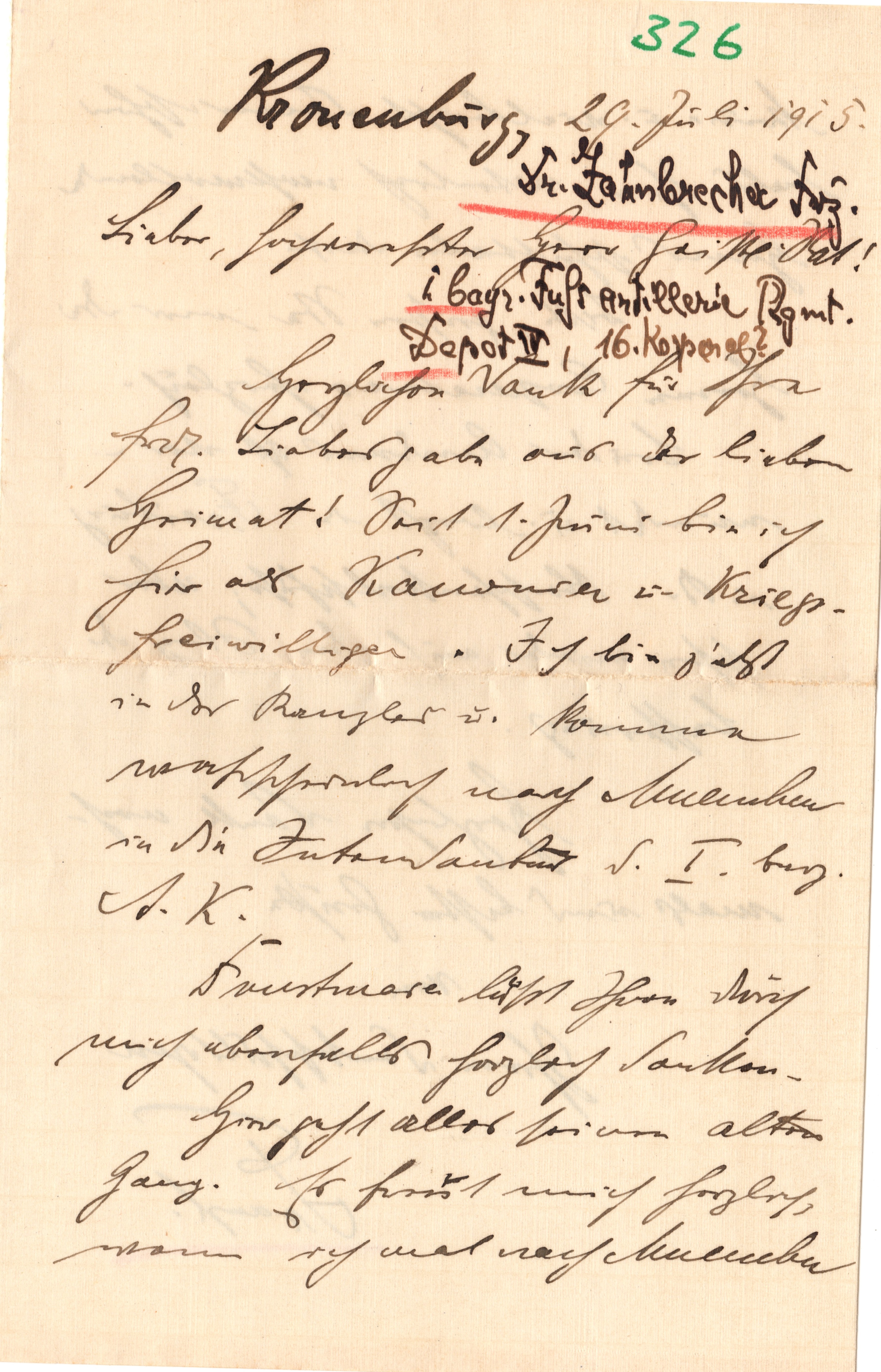 Scan der Schriftstück- Vorderseite © Katholische Pfarrkirchenstiftung St. Stephanus Otting