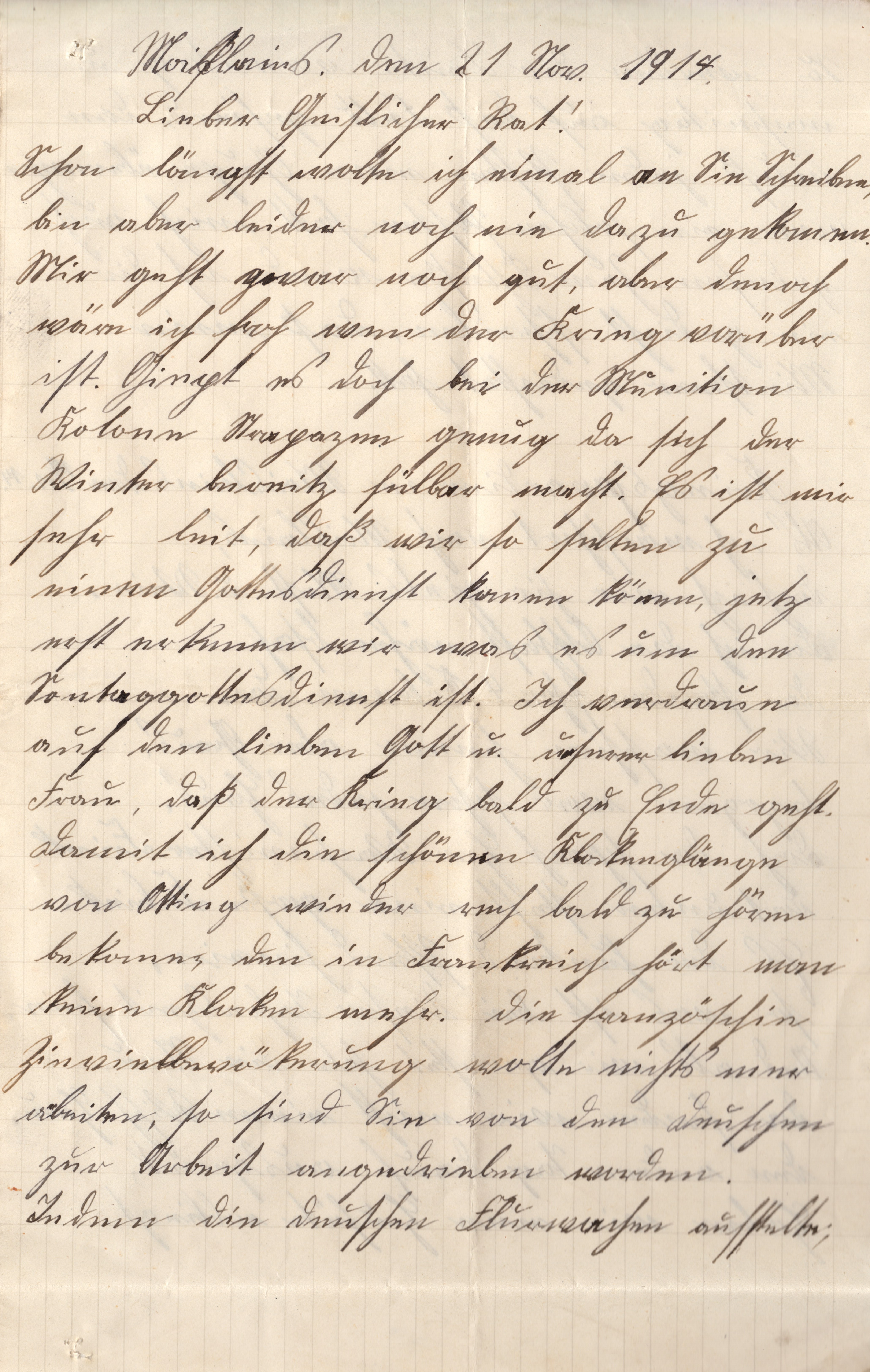 Scan der Schriftstück- Vorderseite © Katholische Pfarrkirchenstiftung St. Stephanus Otting