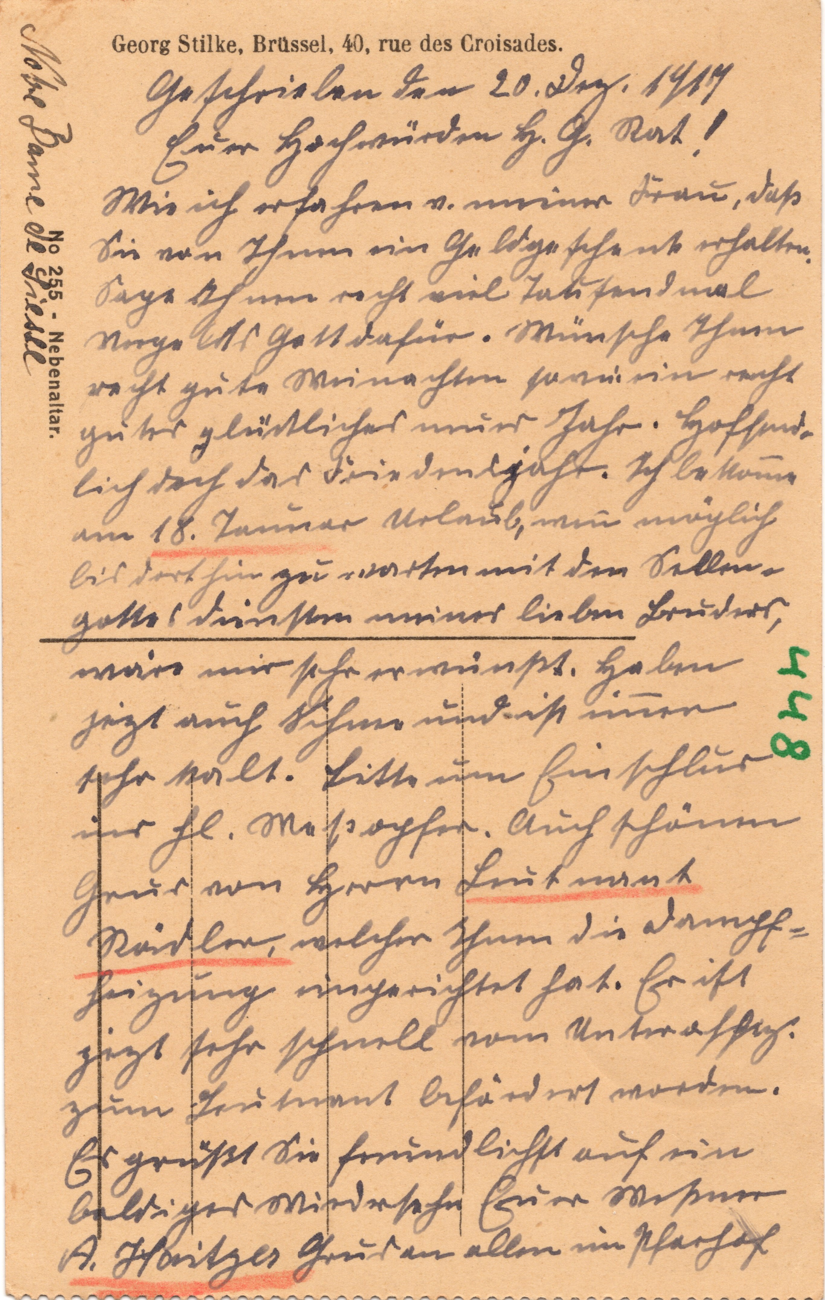 Scan der Schriftstück- Vorderseite © Katholische Pfarrkirchenstiftung St. Stephanus Otting