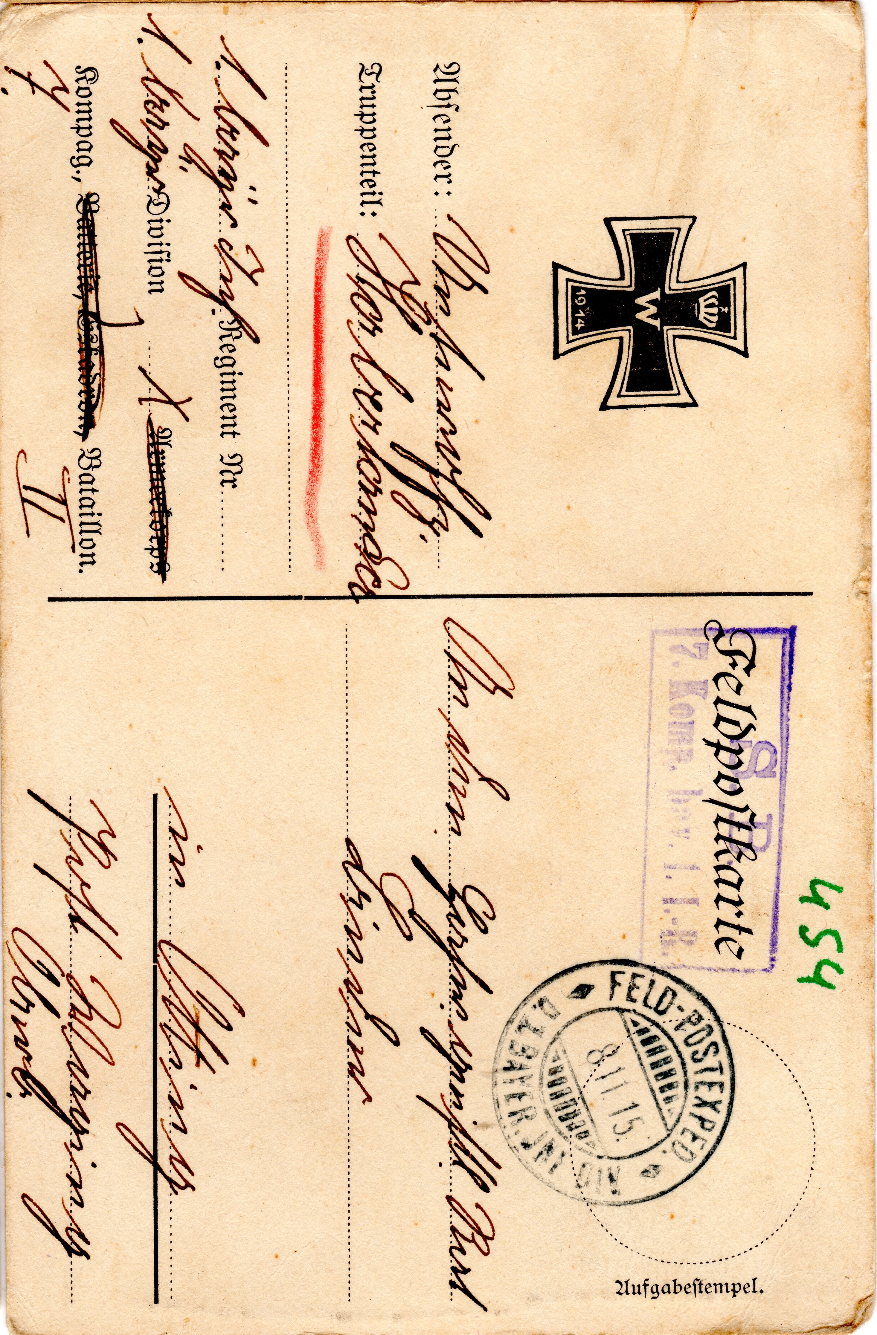 Scan der Schriftstück- Vorderseite © Katholische Pfarrkirchenstiftung St. Stephanus Otting