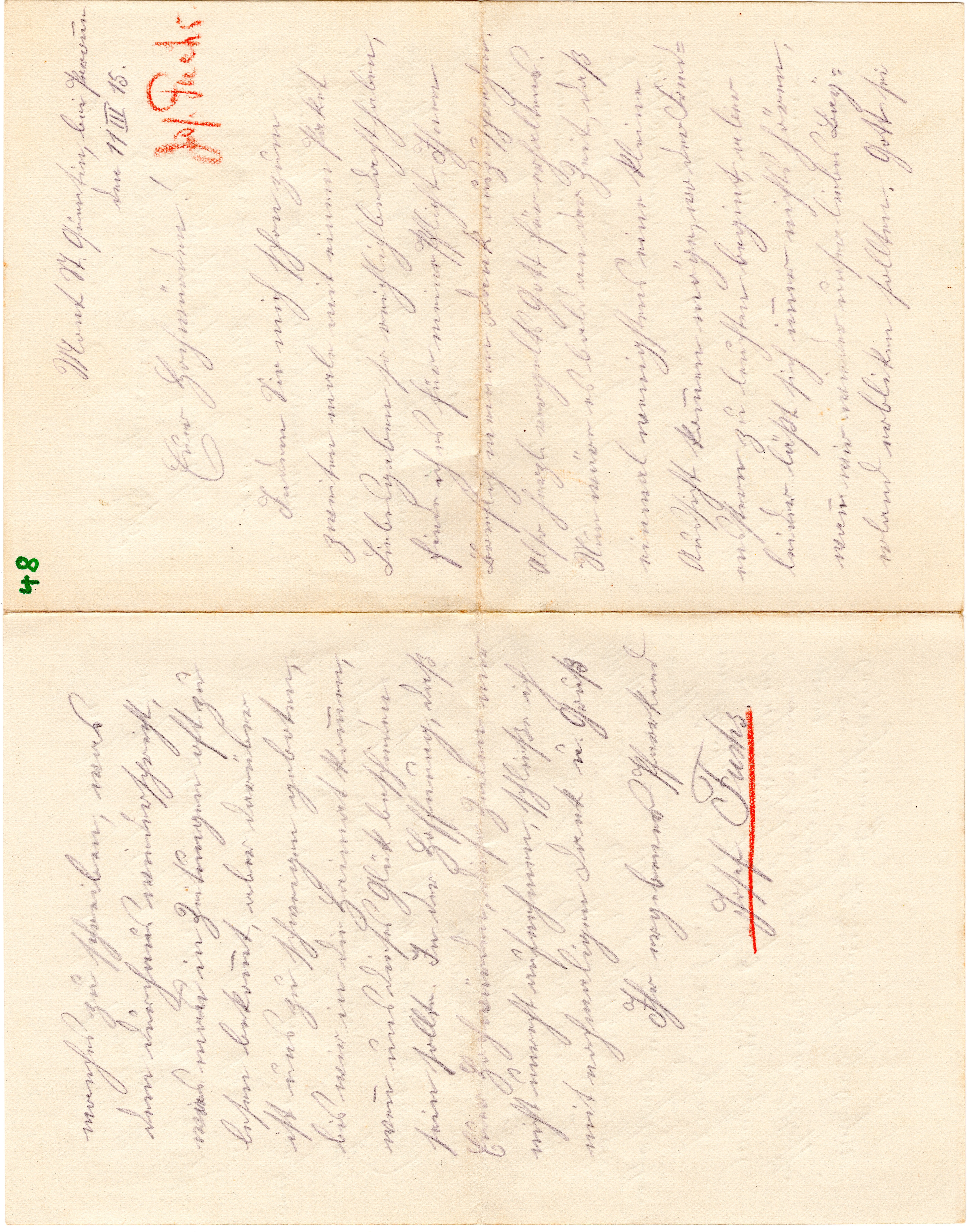 Scan der Schriftstück- Vorderseite © Katholische Pfarrkirchenstiftung St. Stephanus Otting