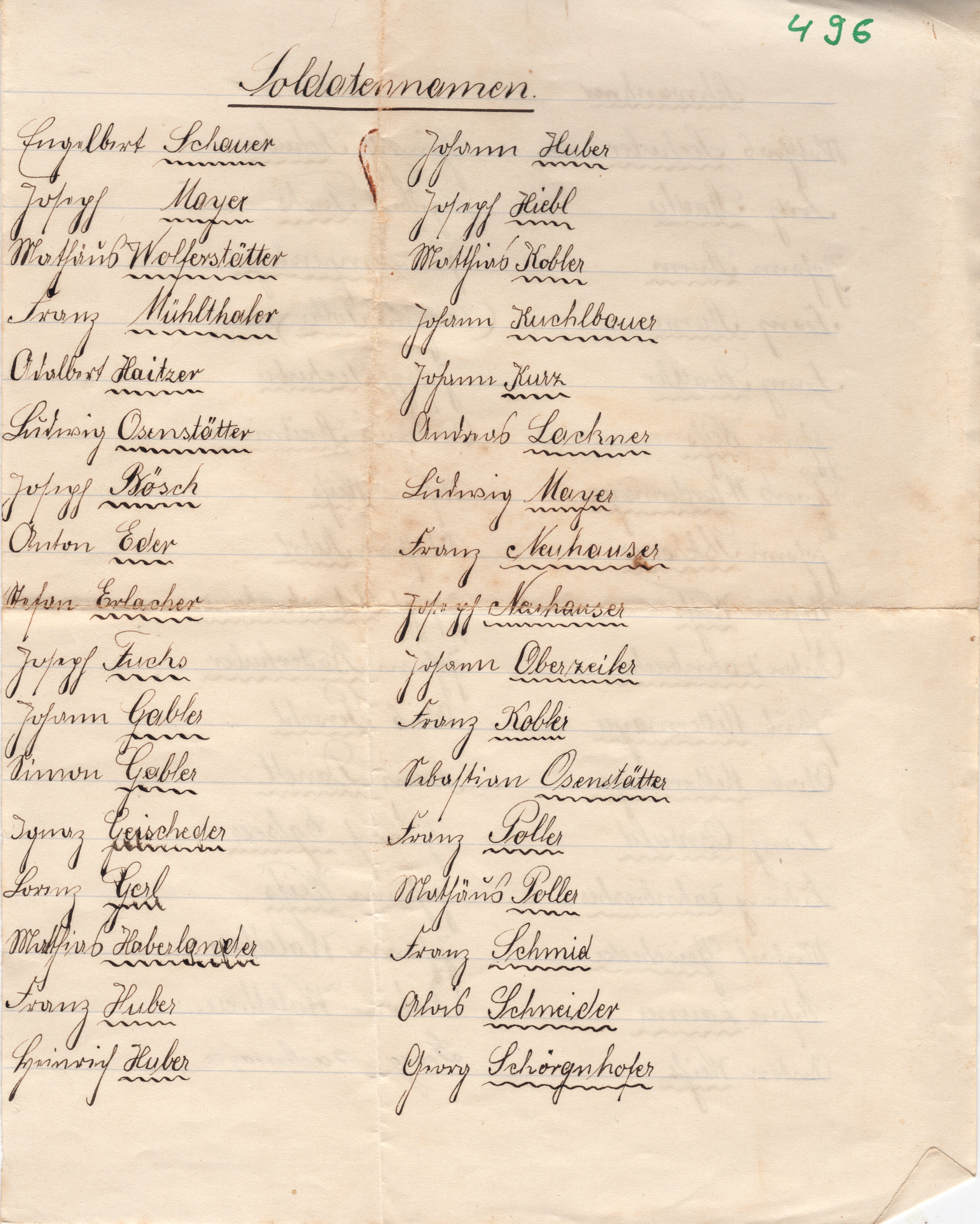 Scan der Schriftstück- Vorderseite © Katholische Pfarrkirchenstiftung St. Stephanus Otting
