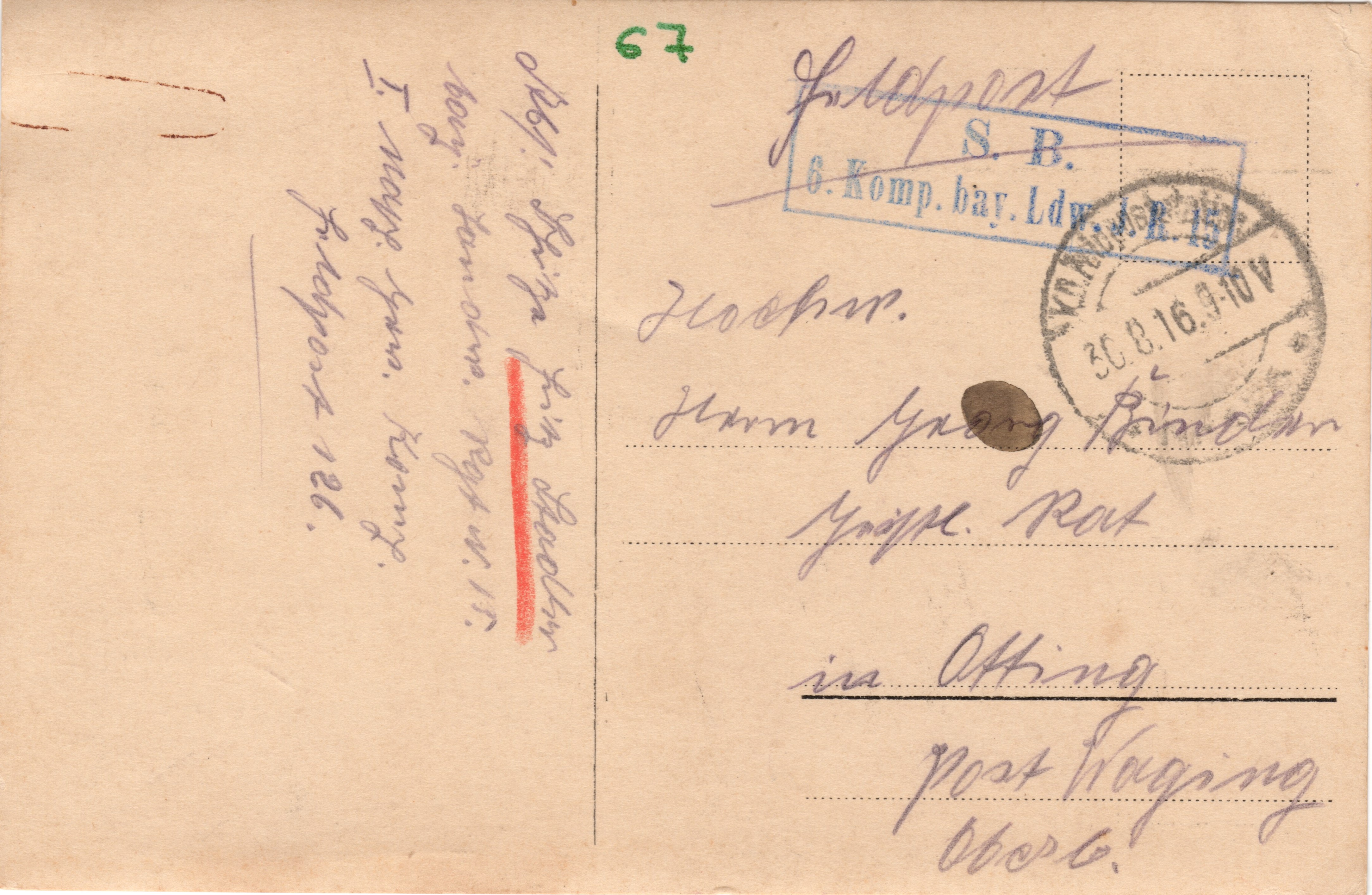 Scan der Schriftstück- Vorderseite © Katholische Pfarrkirchenstiftung St. Stephanus Otting