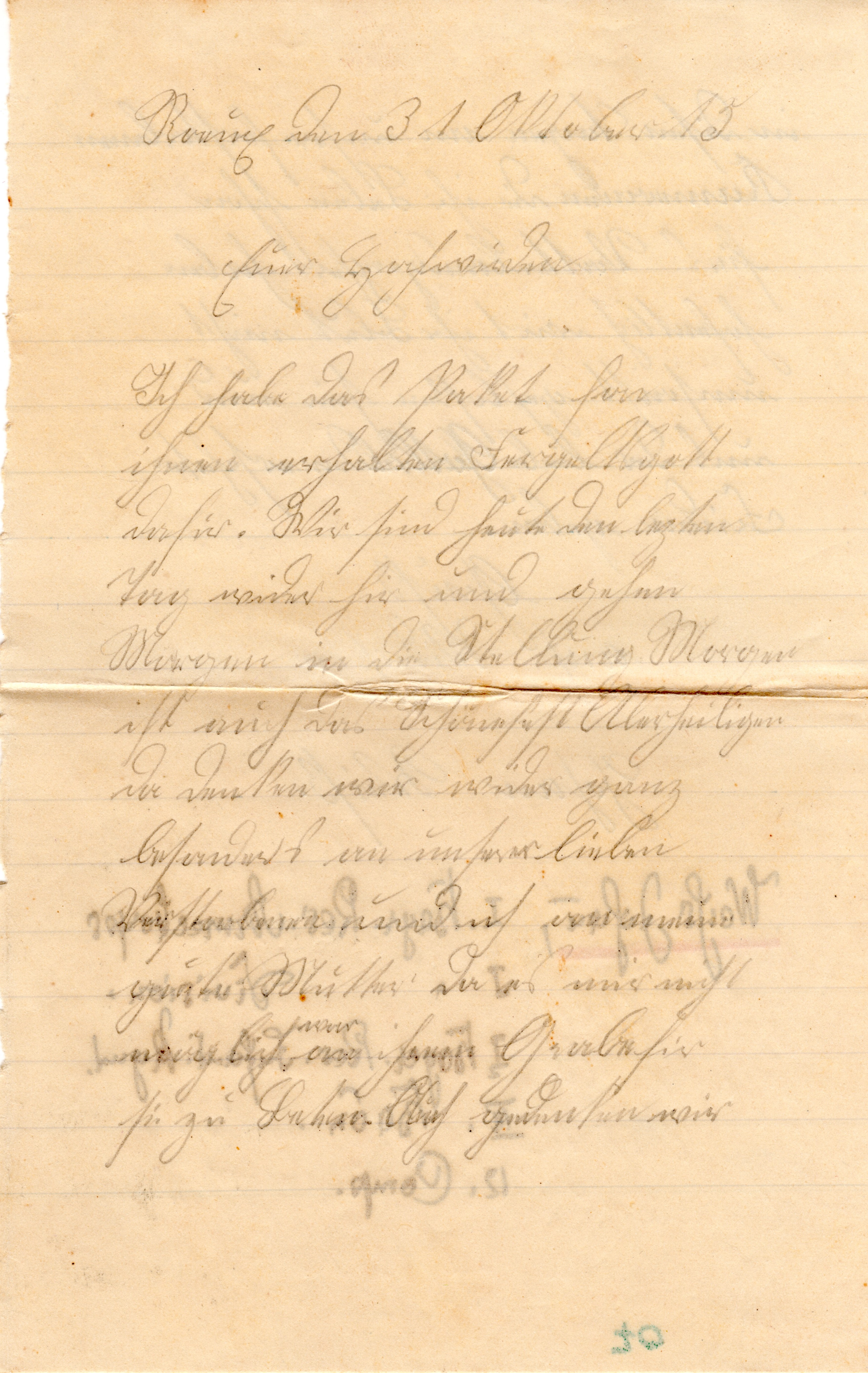 Scan der Schriftstück- Vorderseite © Katholische Pfarrkirchenstiftung St. Stephanus Otting