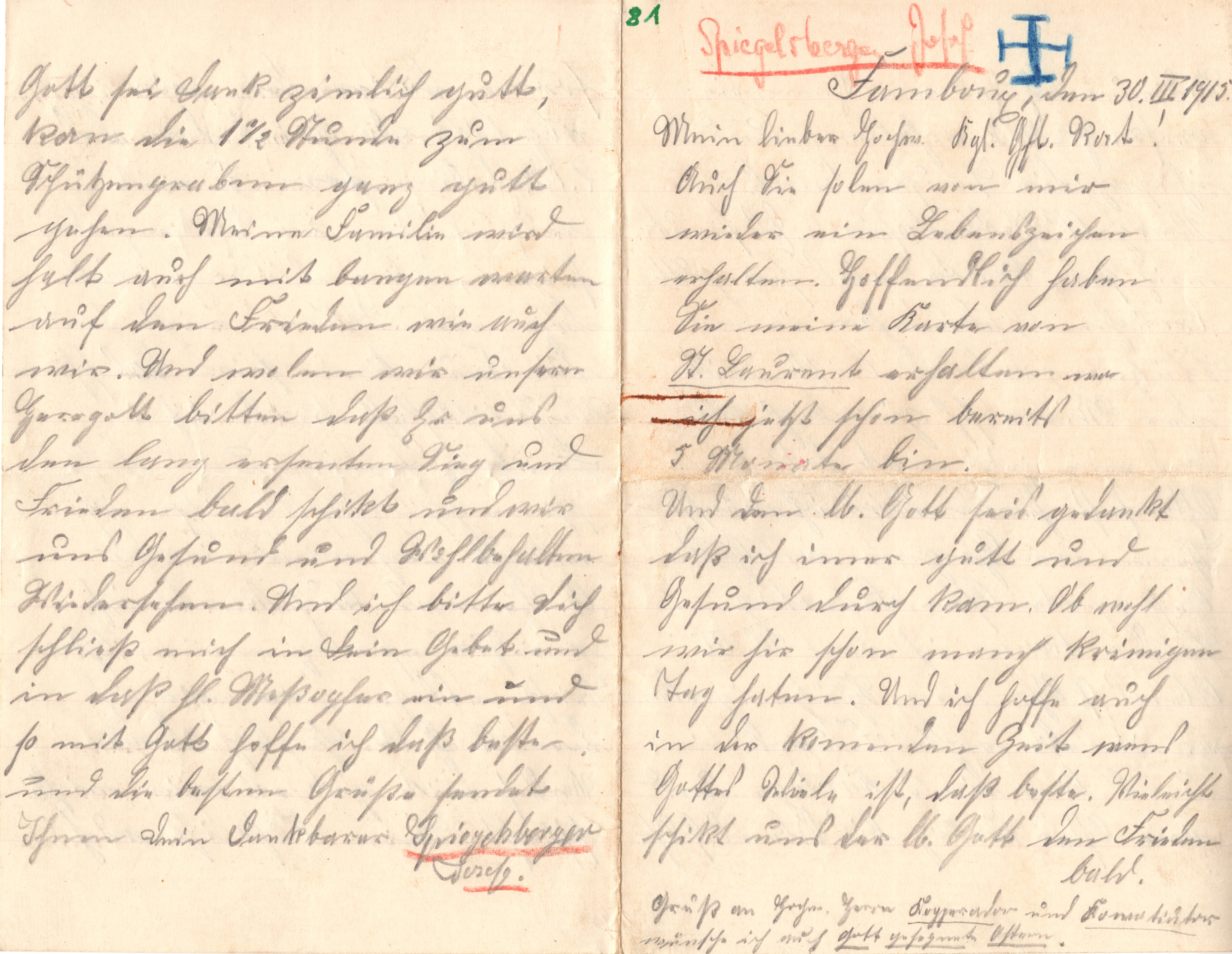 Scan der Schriftstück- Vorderseite © Katholische Pfarrkirchenstiftung St. Stephanus Otting