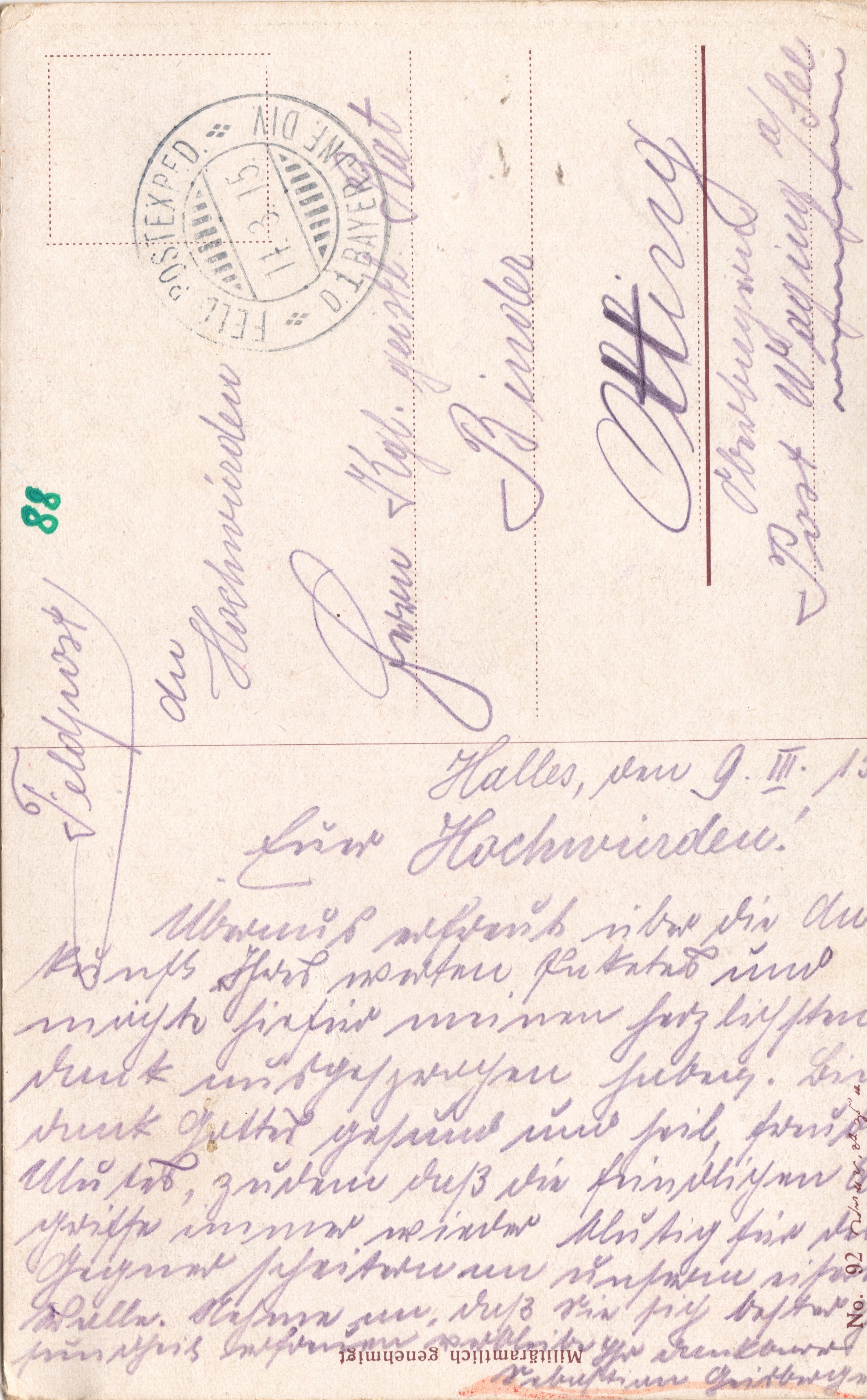 Scan der Schriftstück- Vorderseite © Katholische Pfarrkirchenstiftung St. Stephanus Otting