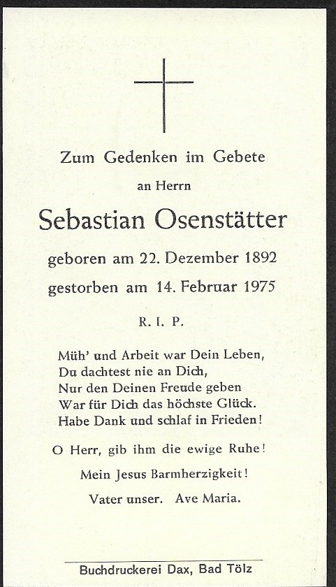 Noch kein Sterbebild vorhanden