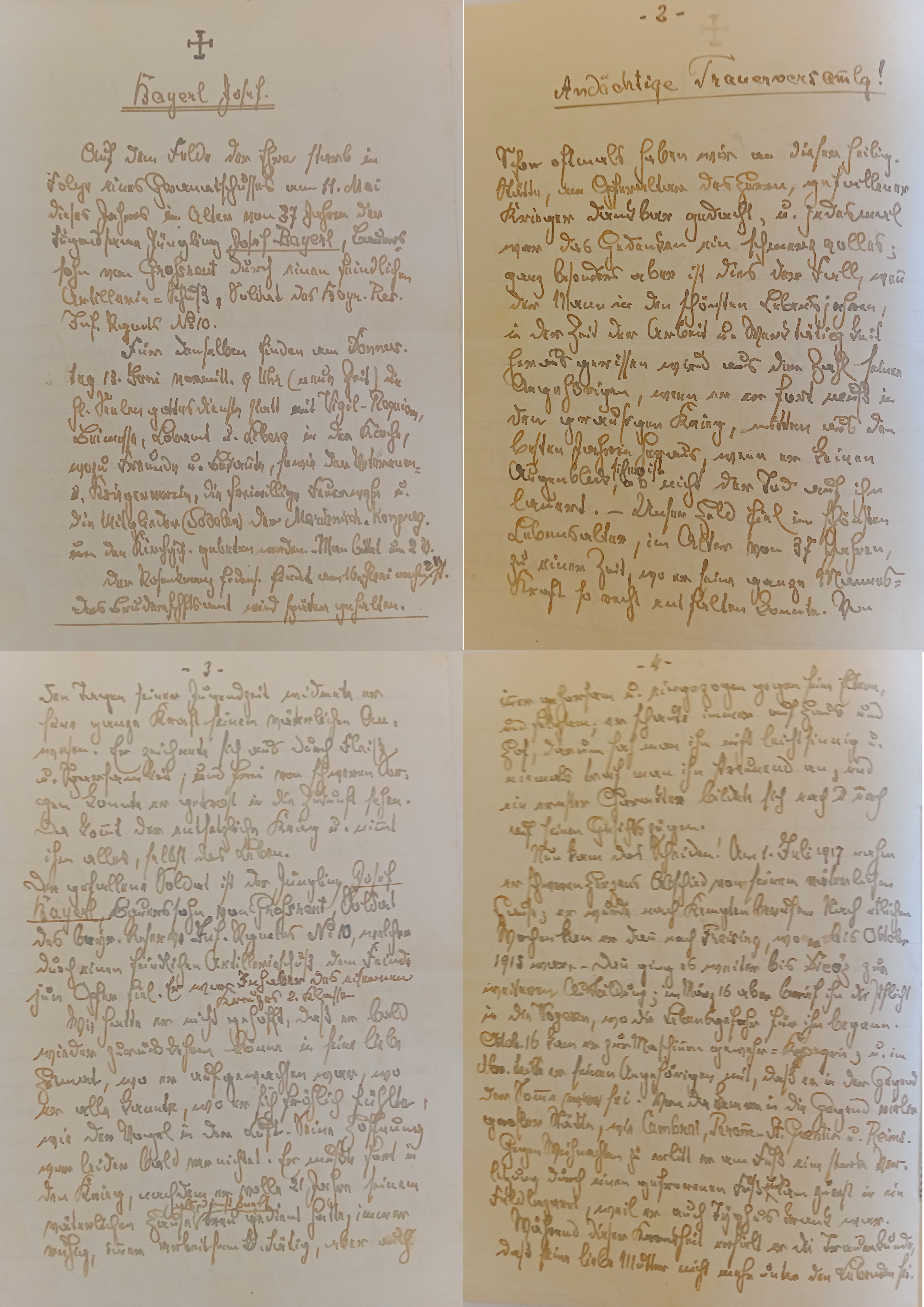 Scan der Schriftstück- Vorderseite © Archiv Erzbistum München, Archivaliensignatur: AEM CB349, 125