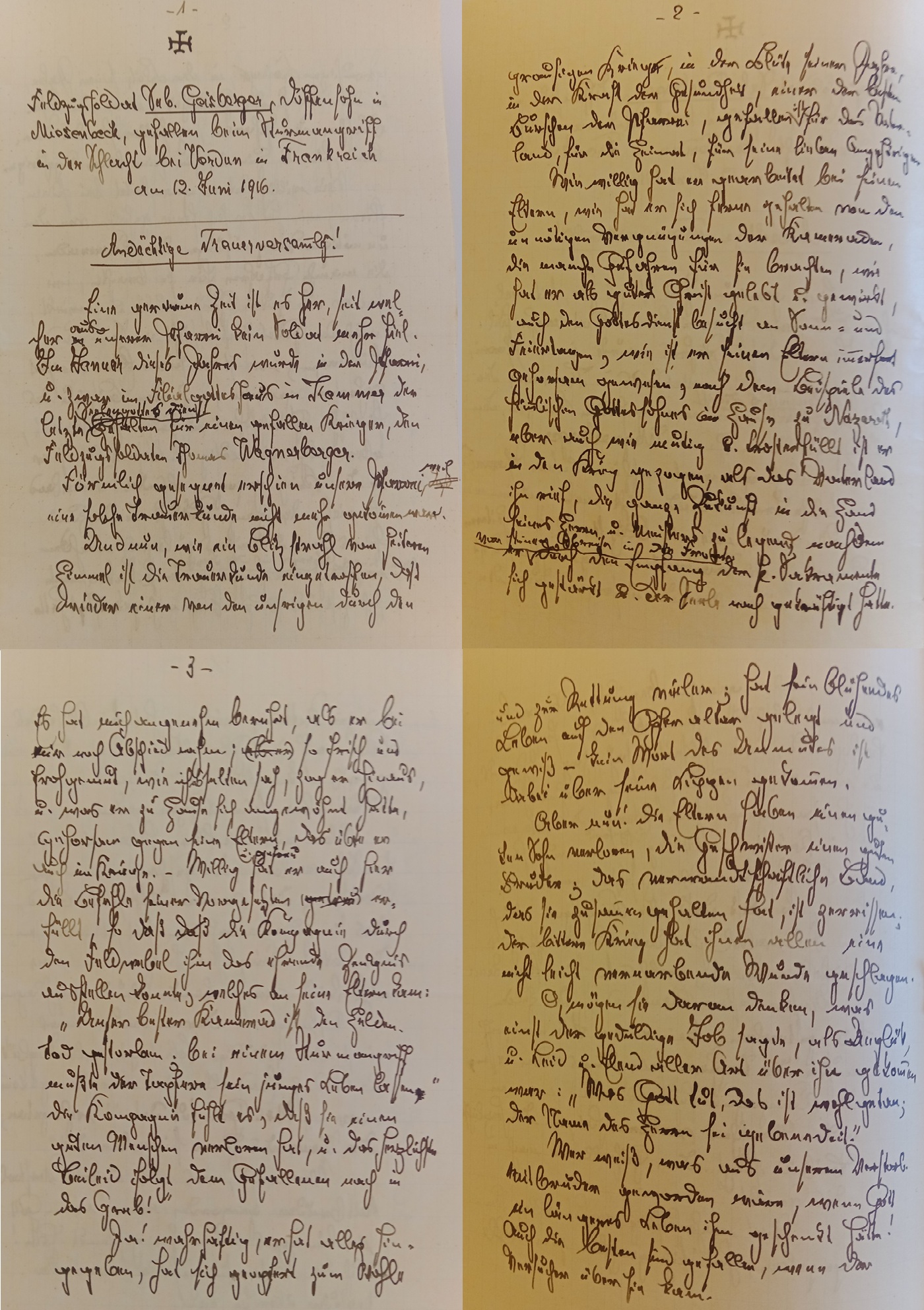 Scan der Schriftstück- Vorderseite © Archiv Erzbistum München, Archivaliensignatur: AEM CB349, 125