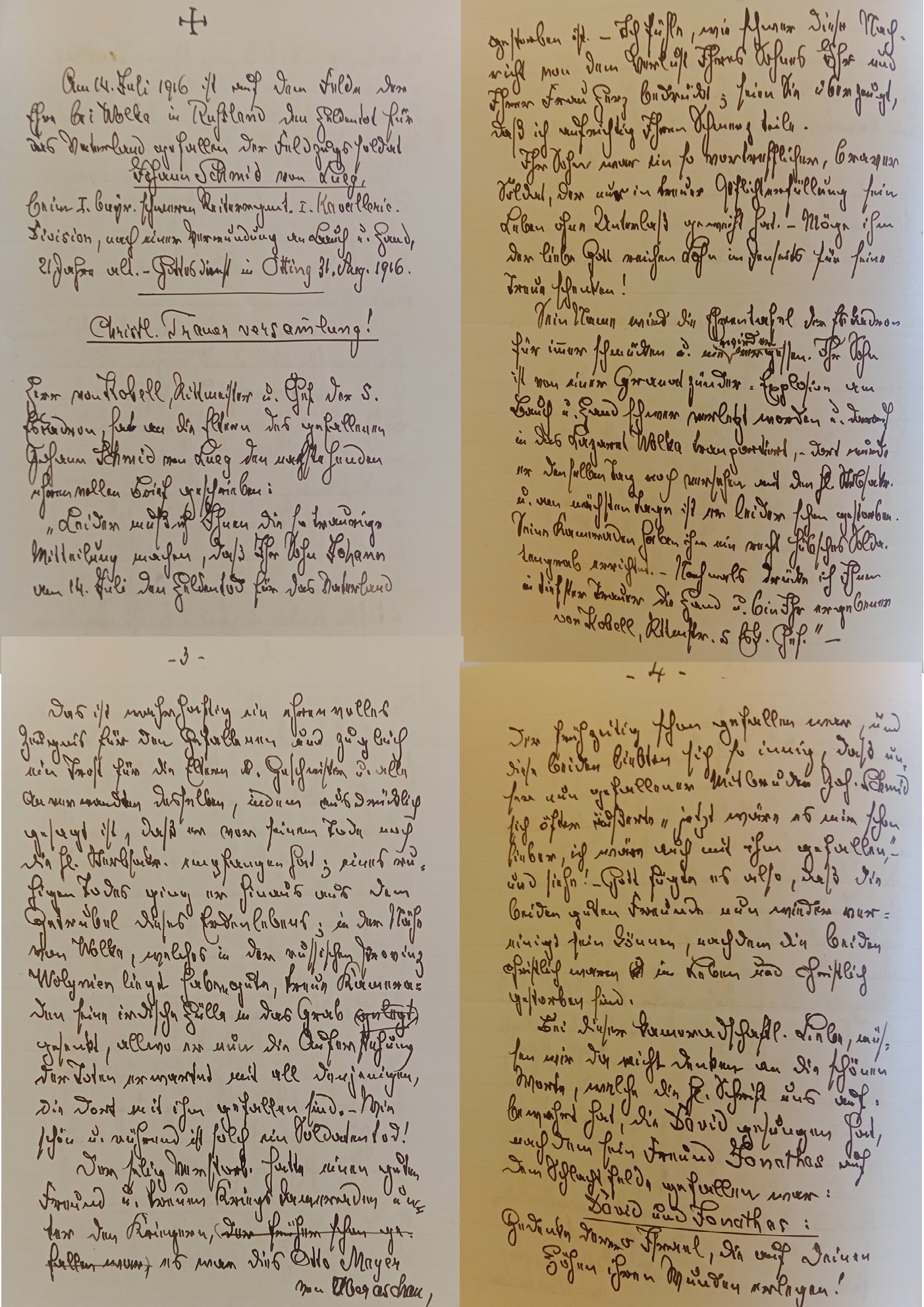 Scan der Schriftstück- Vorderseite © Archiv Erzbistum München, Archivaliensignatur: AEM CB349, 125